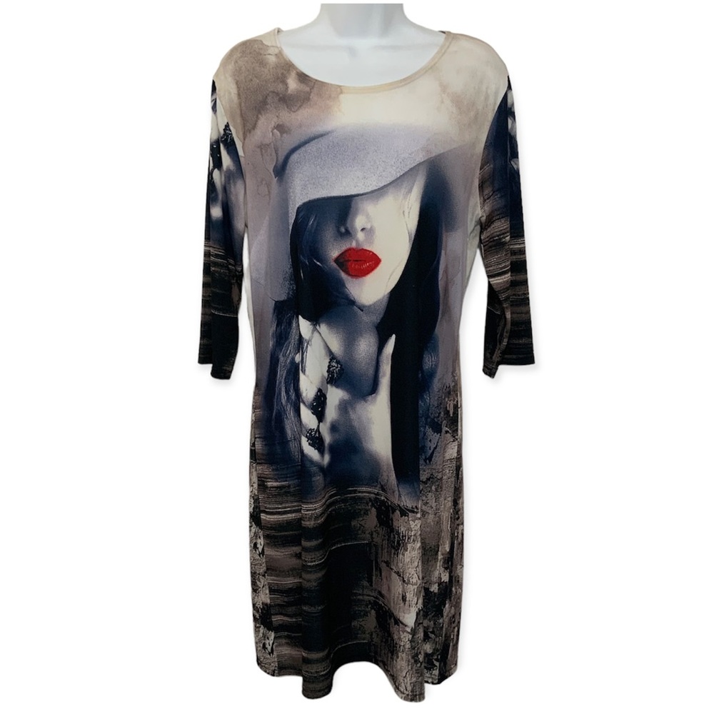 Valentina Sheath Dress Face Print